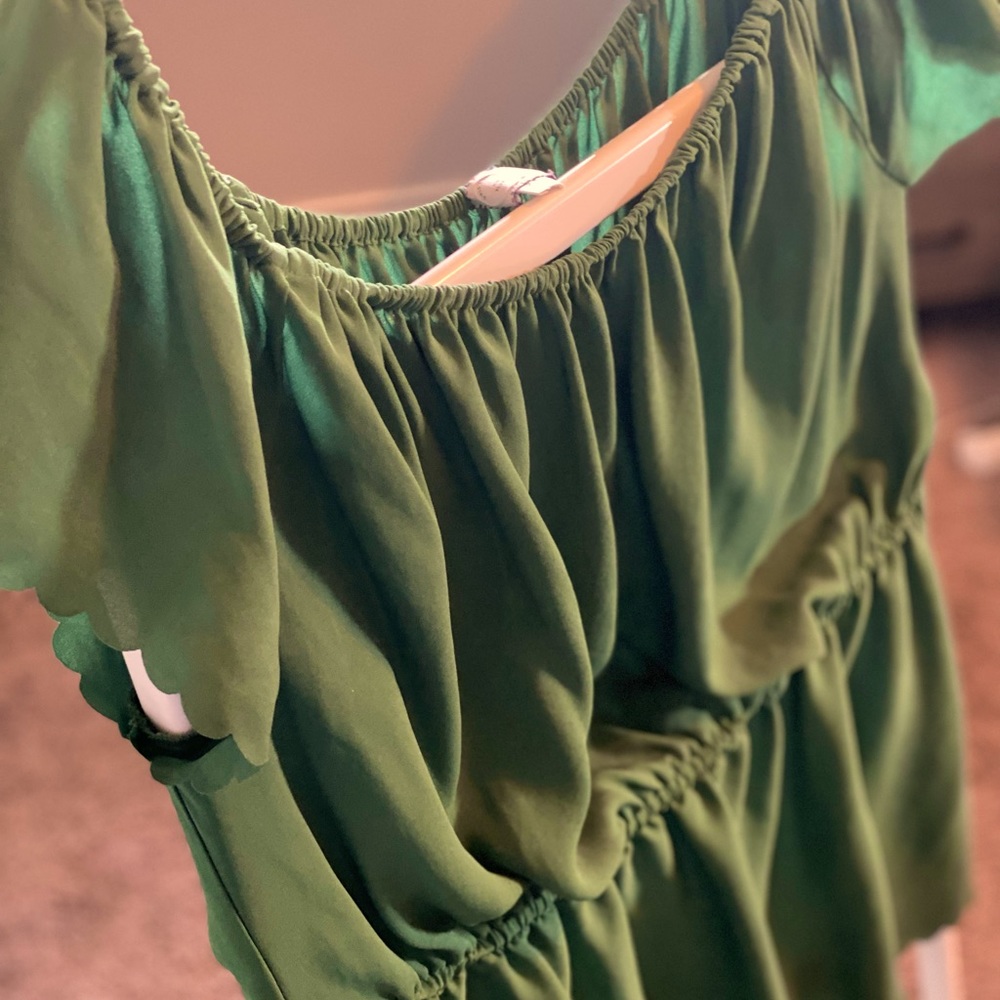 Anthropologie Blouse Size L Green